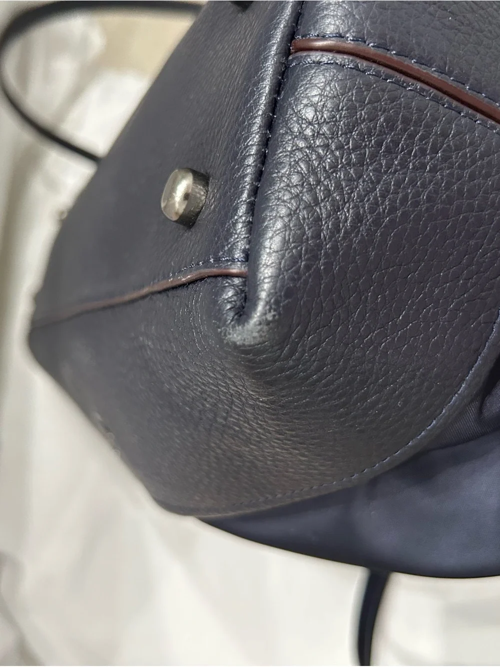 Vintage Coach Navy Nylon Satchel with Convertible Crossbody Strap
